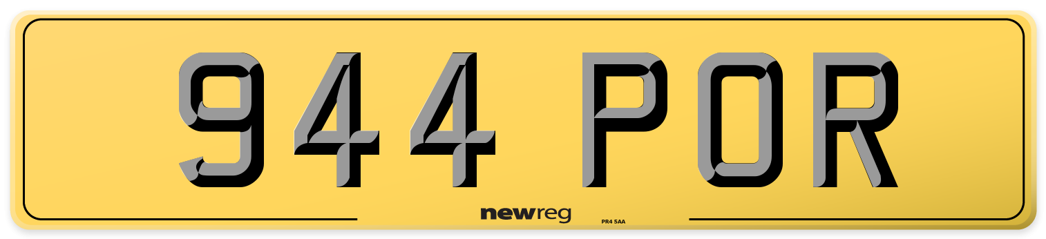 944 POR Rear Number Plate