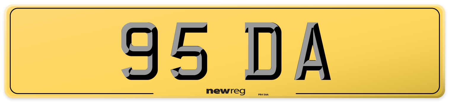 95 DA Rear Number Plate