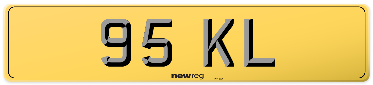 95 KL Rear Number Plate
