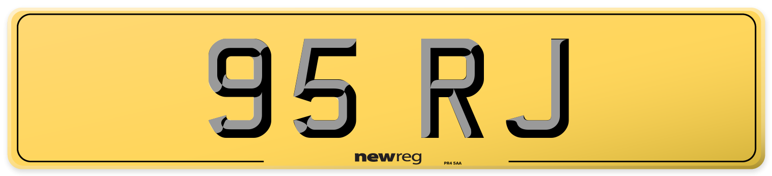 95 RJ Rear Number Plate