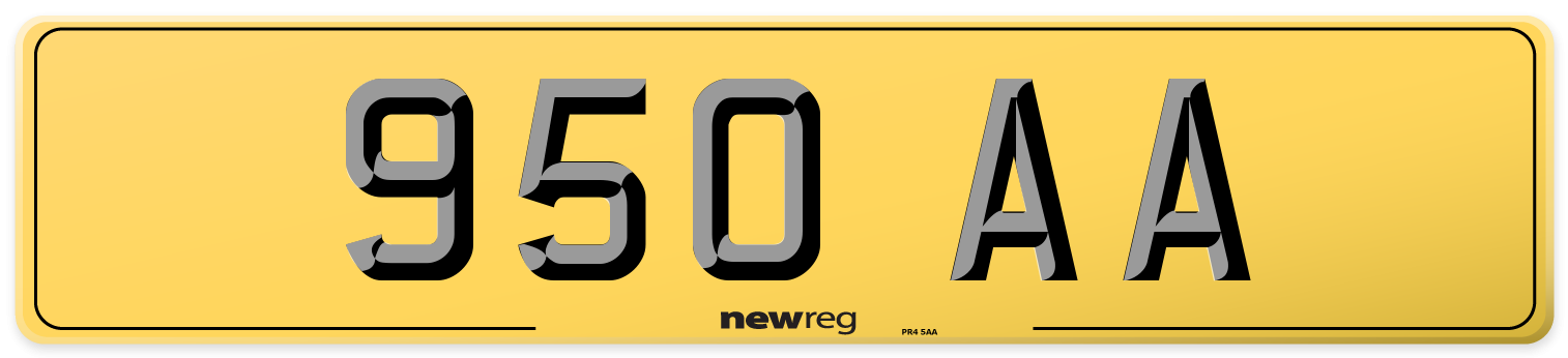 950 AA Rear Number Plate