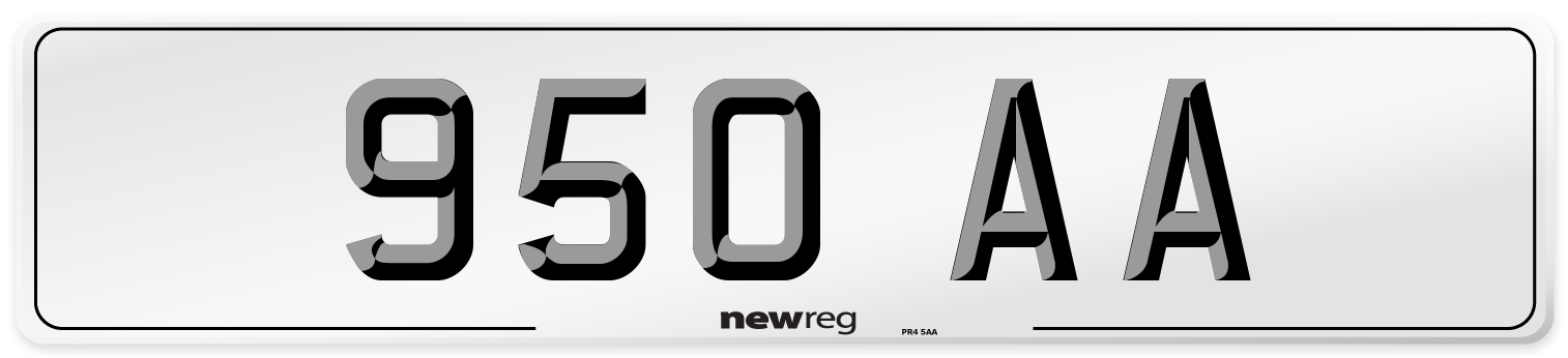 950 AA Front Number Plate