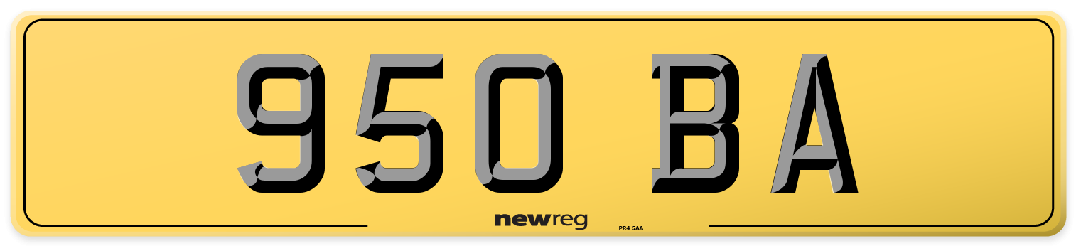 950 BA Rear Number Plate