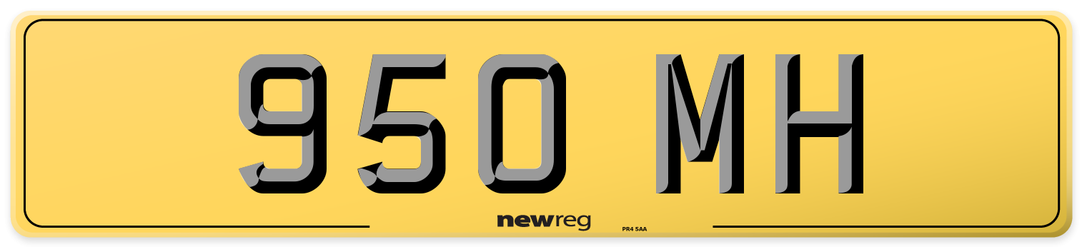 950 MH Rear Number Plate