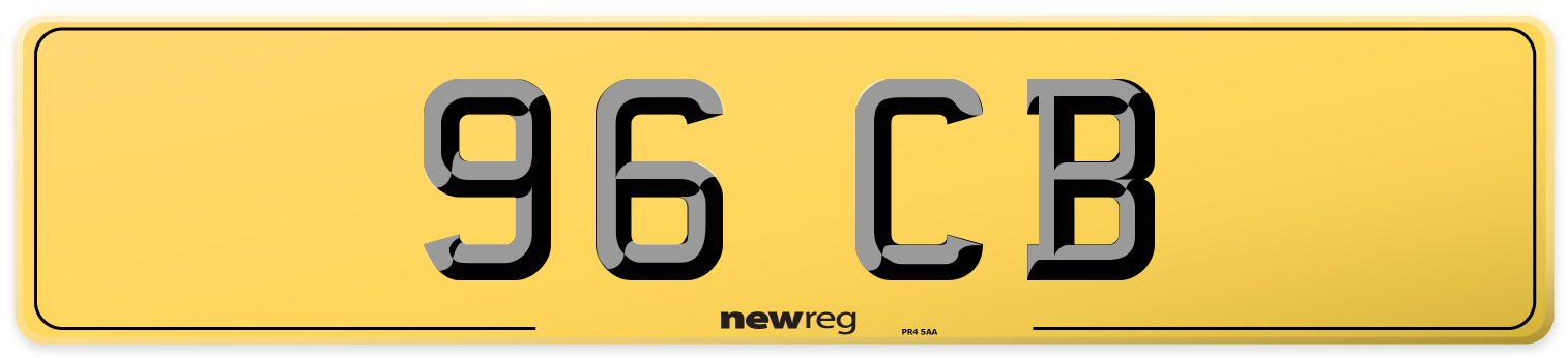 96 CB Rear Number Plate