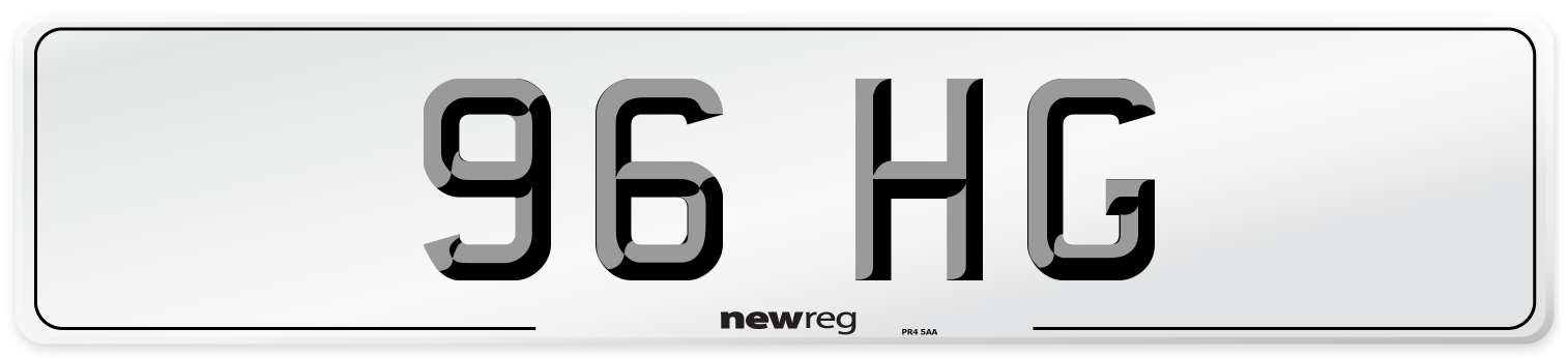 96 HG Front Number Plate