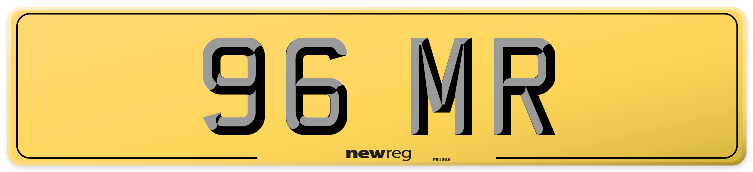 96 MR Rear Number Plate