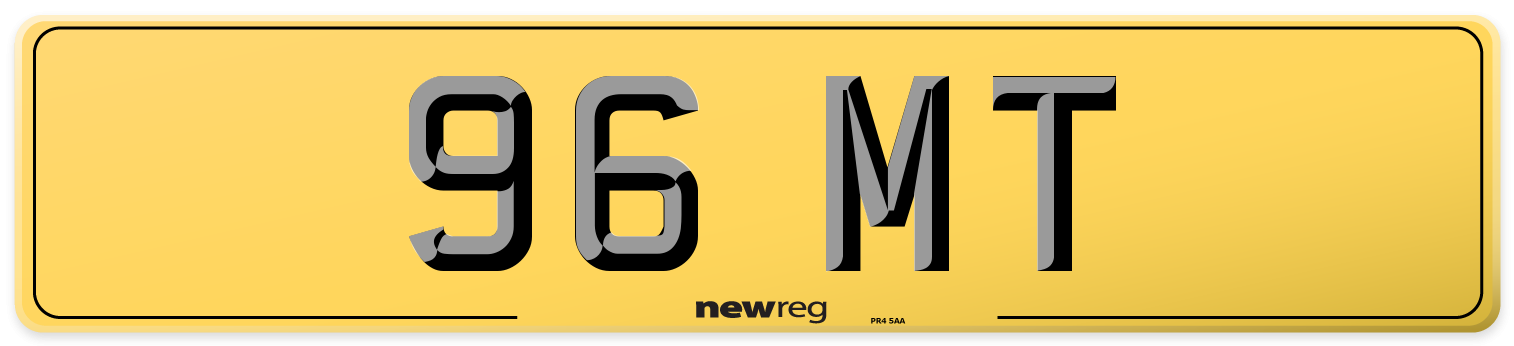 96 MT Rear Number Plate