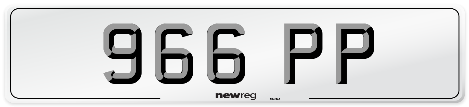 966 PP Front Number Plate