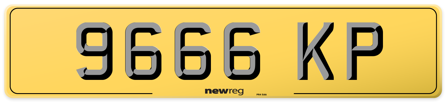 9666 KP Rear Number Plate