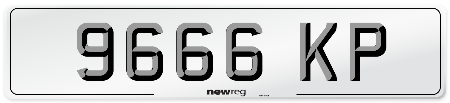 9666 KP Front Number Plate