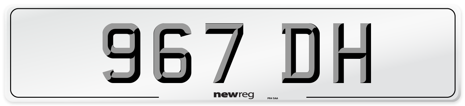 967 DH Front Number Plate