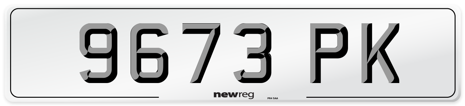 9673 PK Front Number Plate
