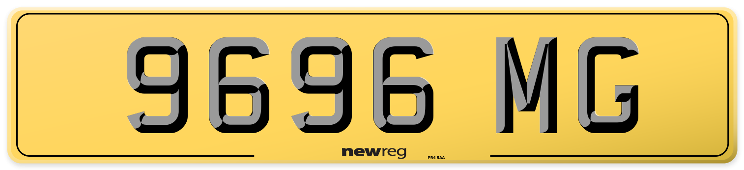 9696 MG Rear Number Plate