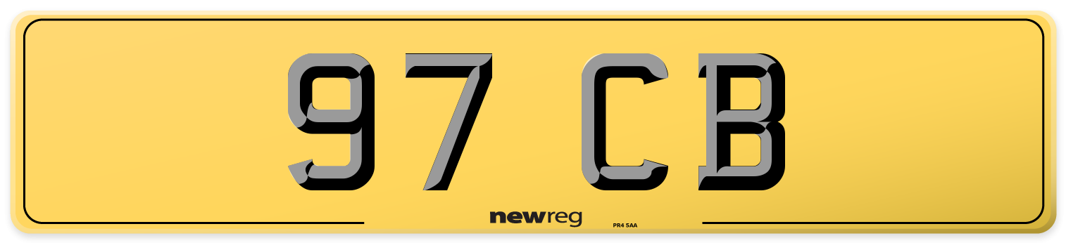 97 CB Rear Number Plate