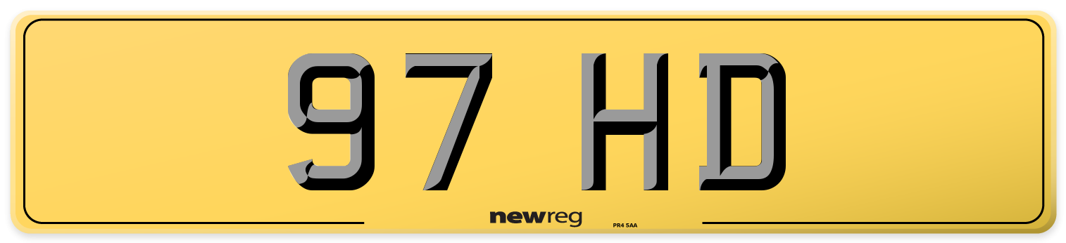 97 HD Rear Number Plate