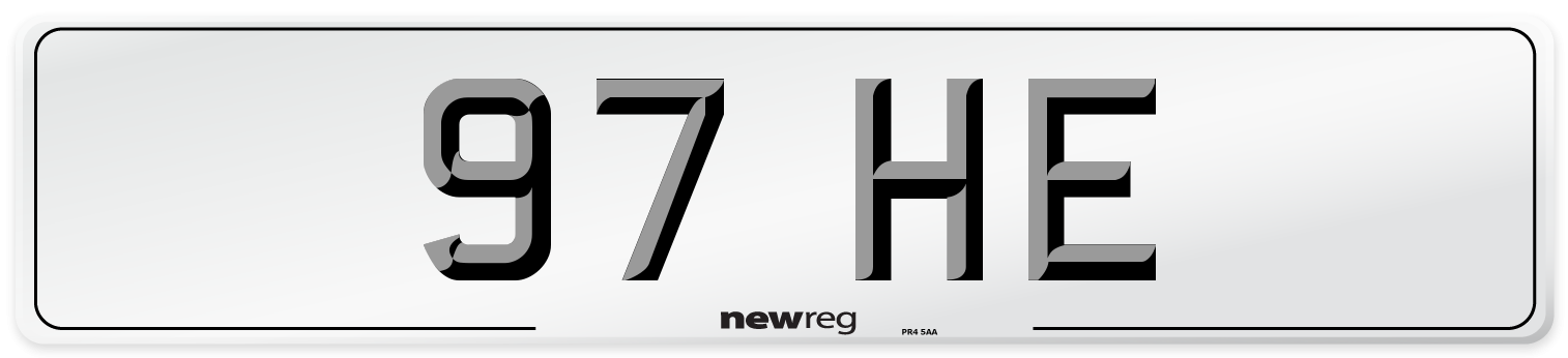 97 HE Front Number Plate