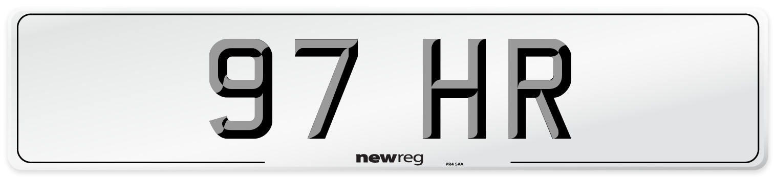 97 HR Front Number Plate