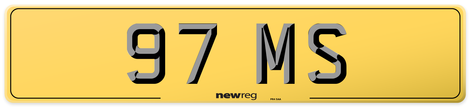 97 MS Rear Number Plate
