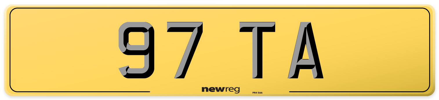97 TA Rear Number Plate