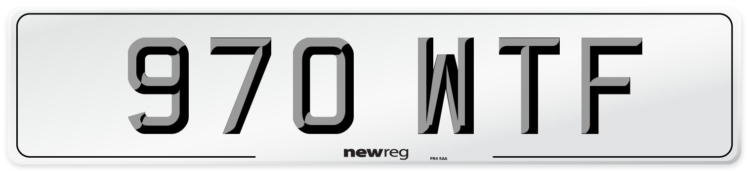 970 WTF Front Number Plate
