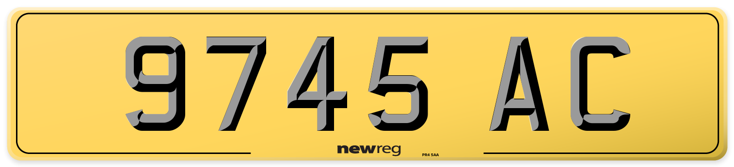 9745 AC Rear Number Plate
