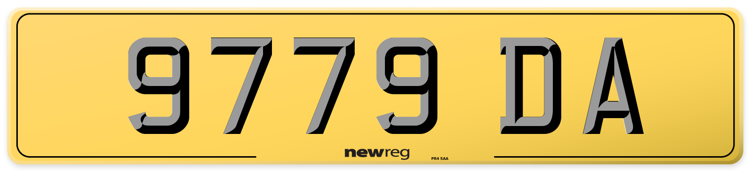 9779 DA Rear Number Plate