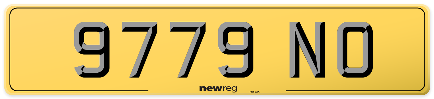 9779 NO Rear Number Plate