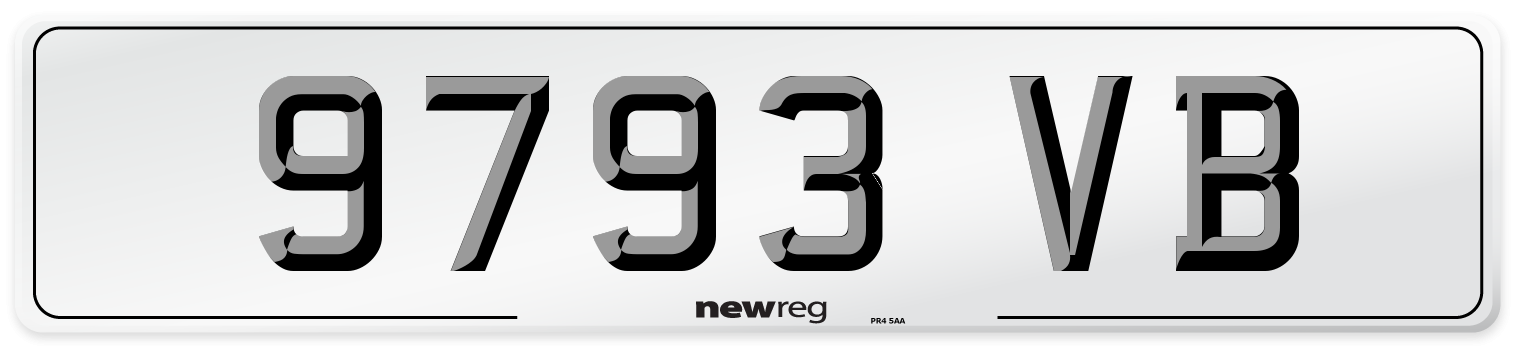 9793 VB Front Number Plate