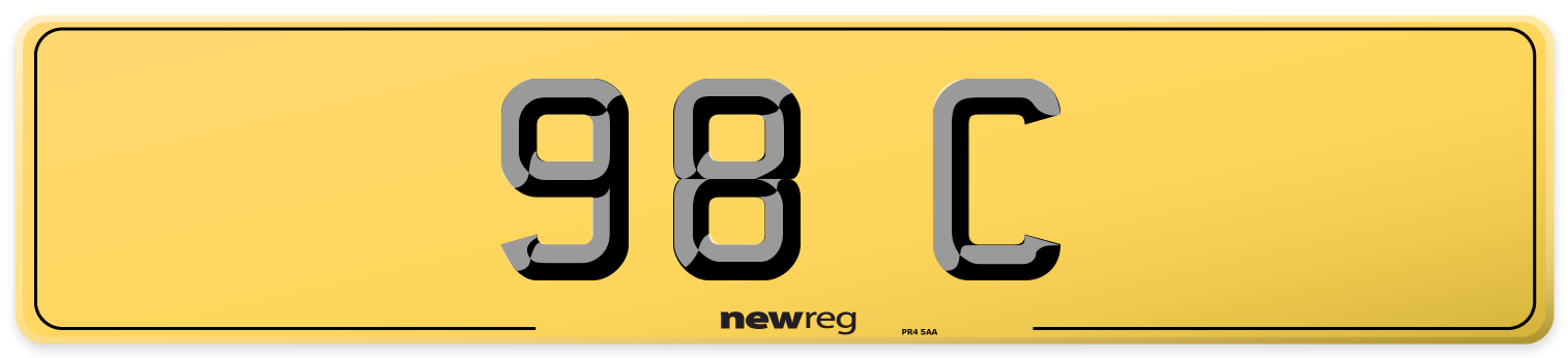 98 C Rear Number Plate