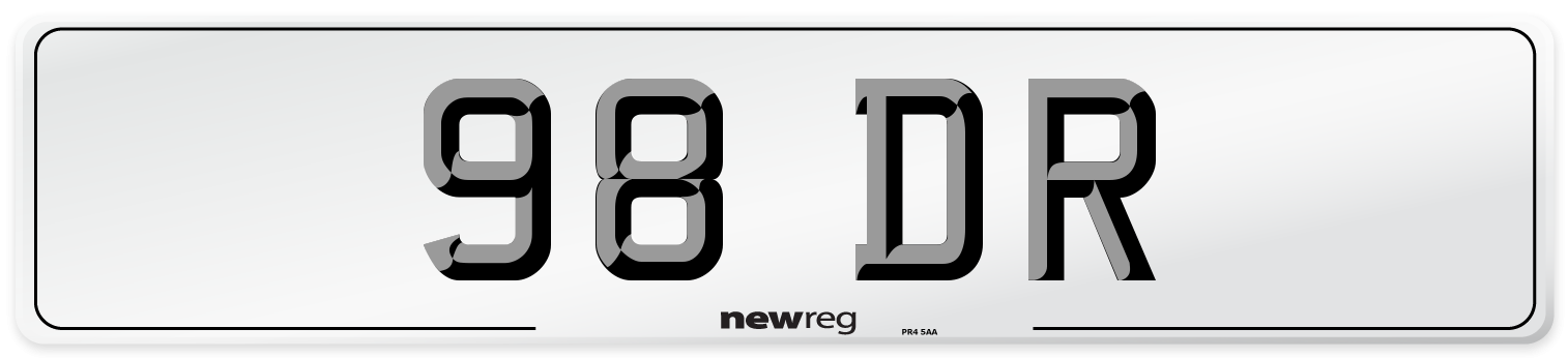 98 DR Front Number Plate