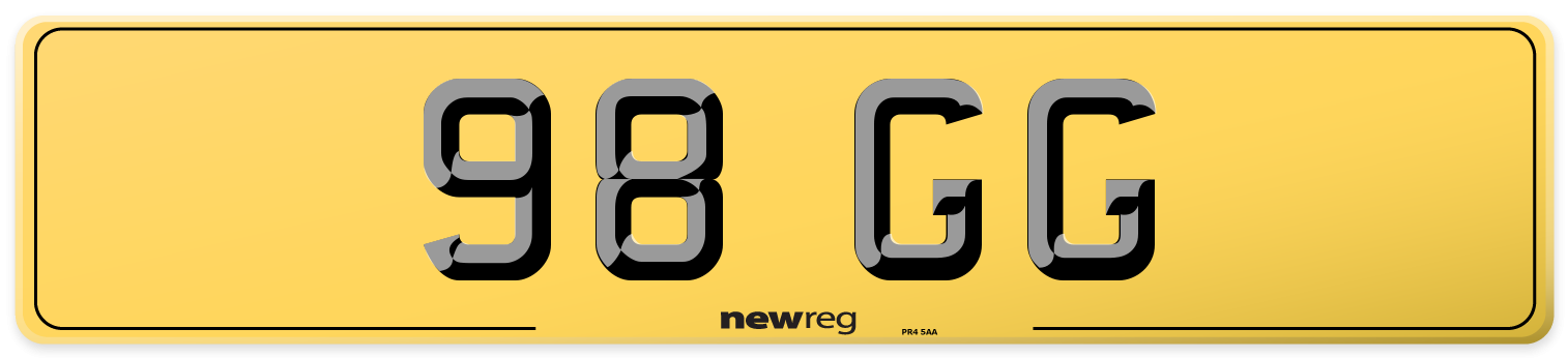 98 GG Rear Number Plate