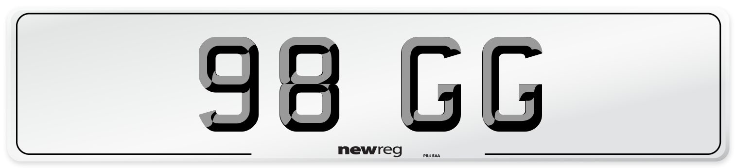 98 GG Front Number Plate