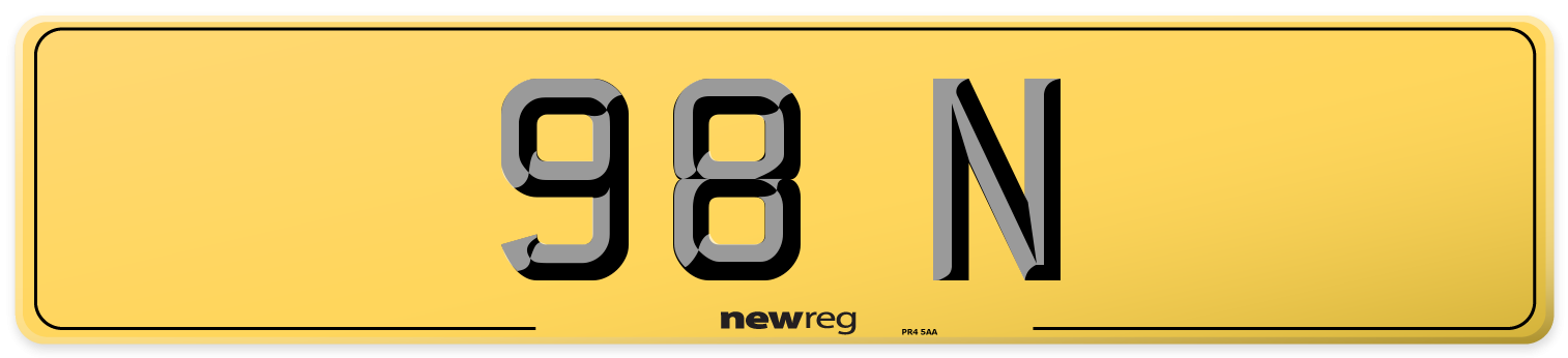 98 N Rear Number Plate