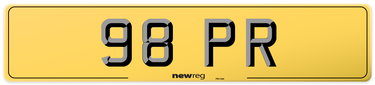 98 PR Rear Number Plate