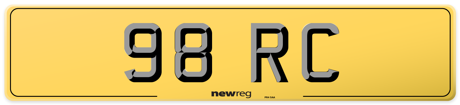 98 RC Rear Number Plate