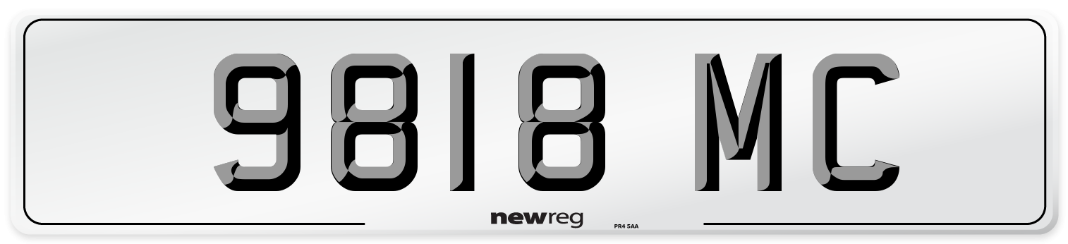 9818 MC Front Number Plate