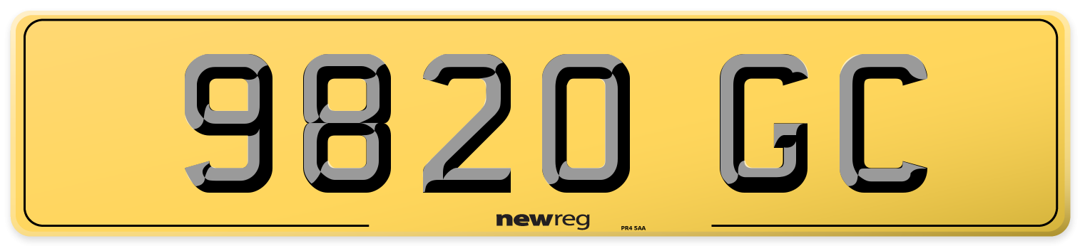 9820 GC Rear Number Plate