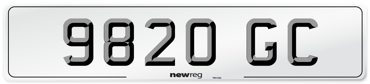 9820 GC Front Number Plate