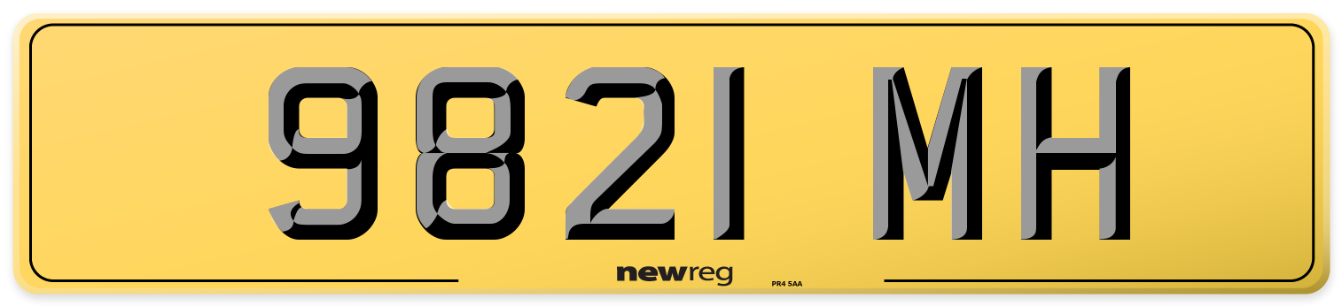 9821 MH Rear Number Plate