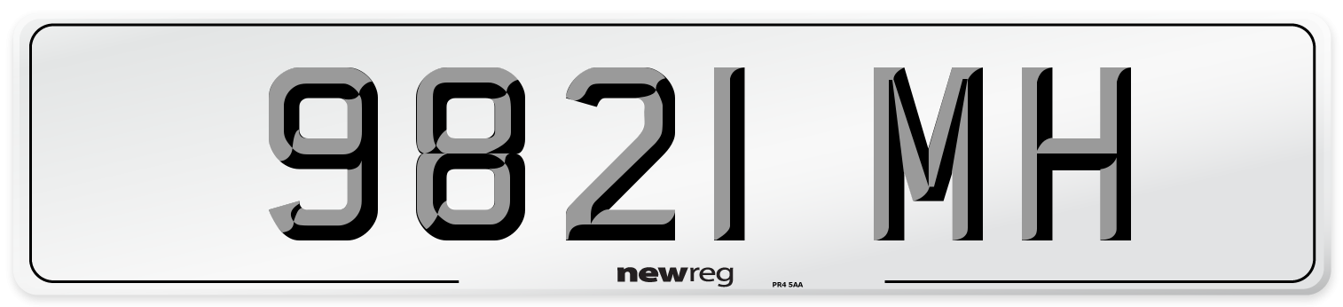 9821 MH Front Number Plate