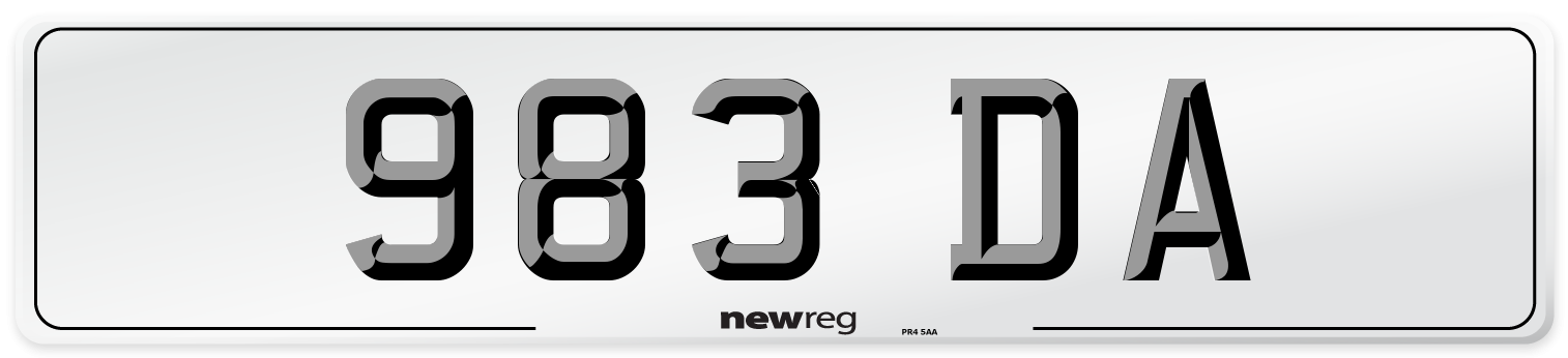 983 DA Front Number Plate