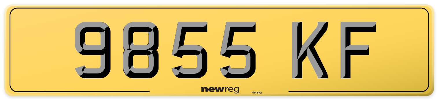 9855 KF Rear Number Plate