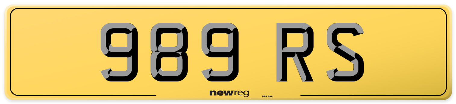 989 RS Rear Number Plate