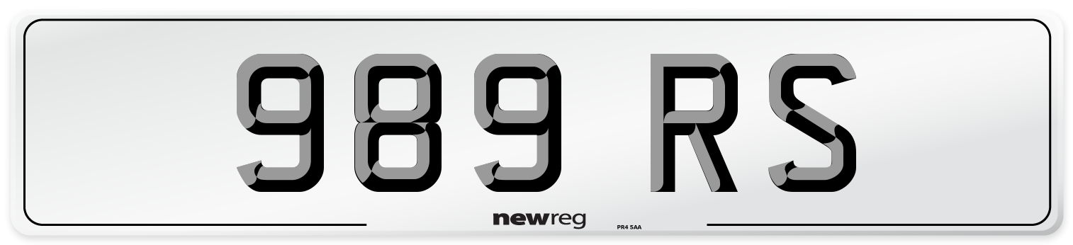 989 RS Front Number Plate