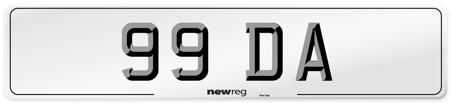 99 DA Front Number Plate