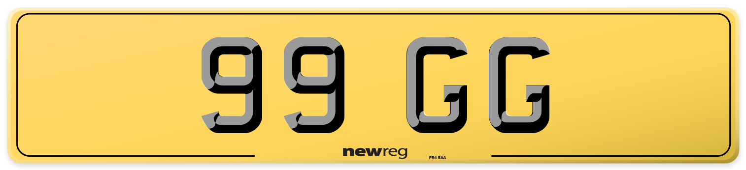 99 GG Rear Number Plate