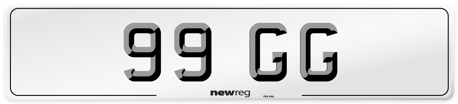 99 GG Front Number Plate