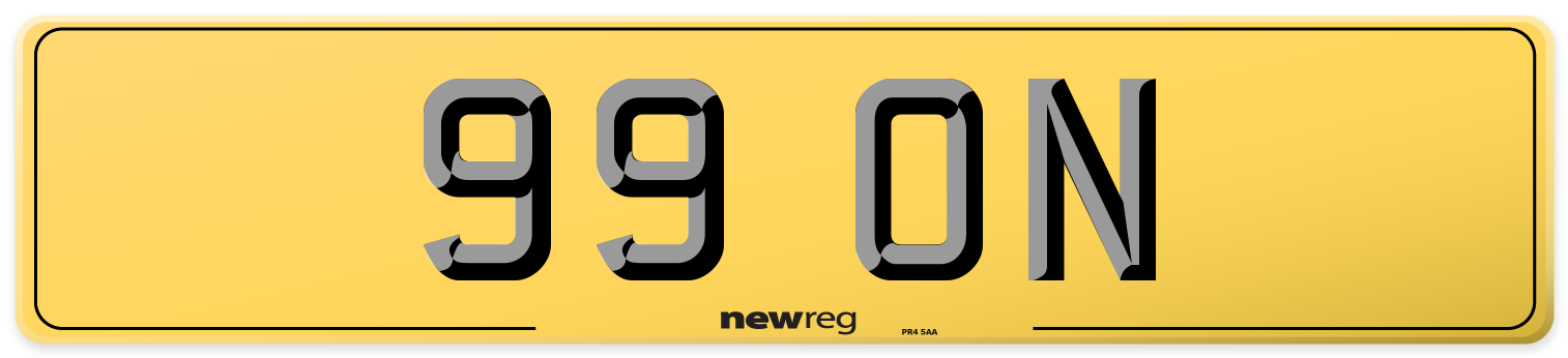 99 ON Rear Number Plate