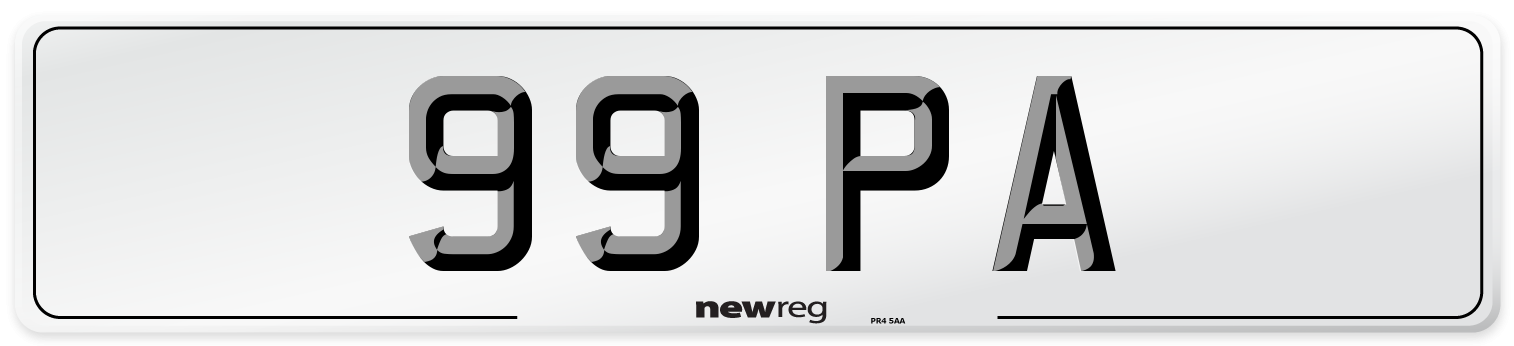 99 PA Front Number Plate